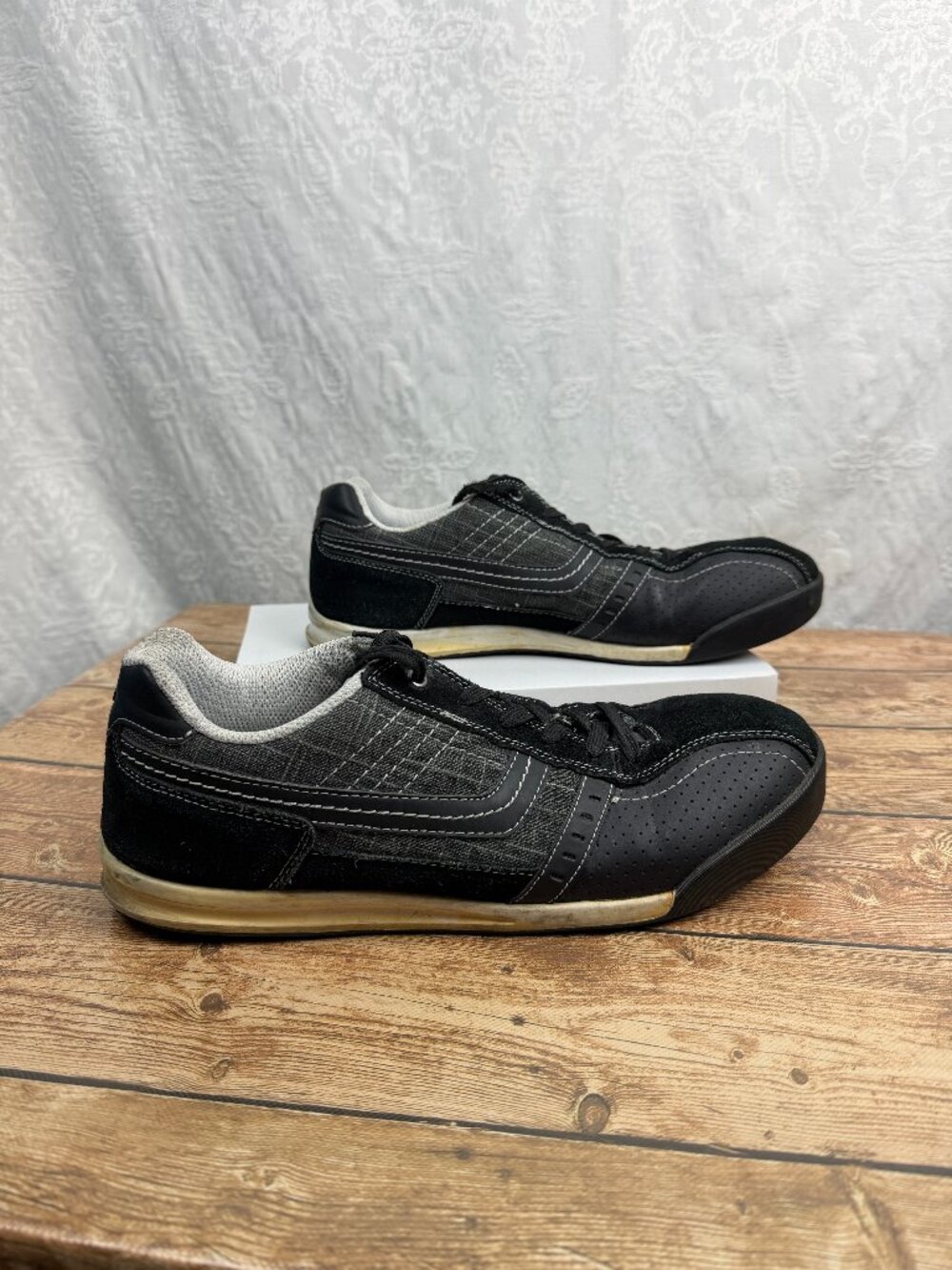 Perry Ellis America Men’s Size 12 Black Casual Sneakers Lace-Up